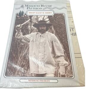 1996 Missouri River Womens Mens Drop Sleeve Shirt Pioneer Costume Sewing Pattern
